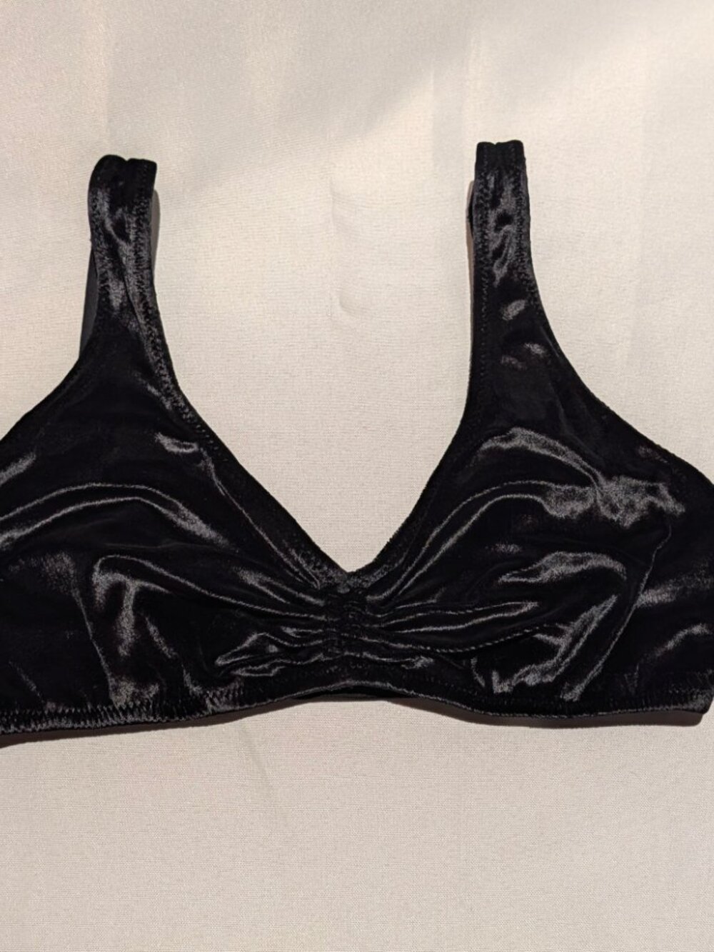 Intimately Free People Black Velvet Ruched Bralette Size M